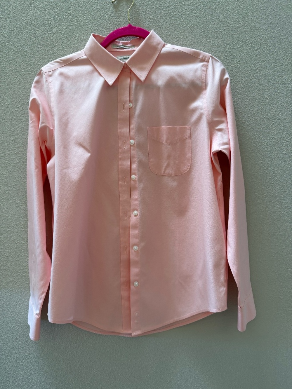 LL Bean Peach Wrinkle free blouse